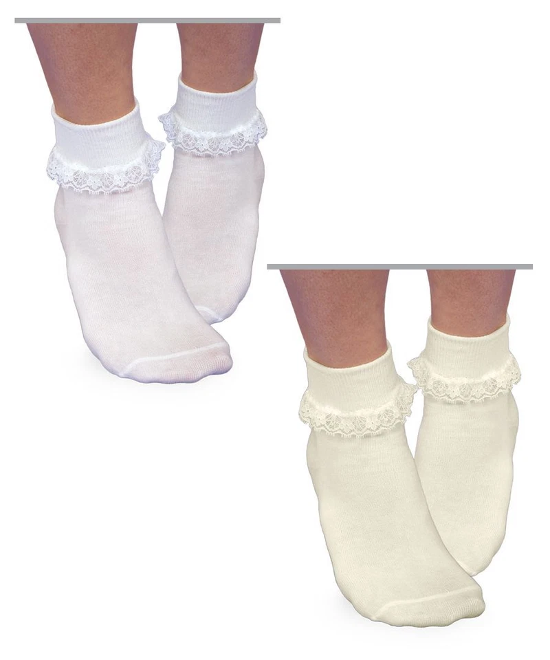 Jefferies Socks Simplicity Lace White or Pearl  Newborn Infant Toddler XSmall - Image 1 of 1