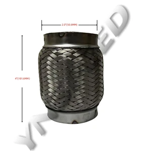 Exhaust Flex Pipe 2" ID x 4" Length Stainless Steel Heavy Duty Coupling US SHIP - Picture 1 of 5