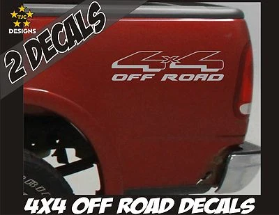 4x4 OFFROAD Truck Bed Decal Set METALLIC SILVER for Ford F-150 Super Duty Ranger - Image 1 of 4