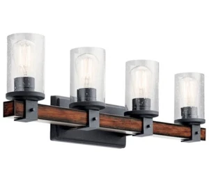 Kichler Barrington 29.5-in 4-Light Distressed Black Rustic Vanity Light - Picture 1 of 1
