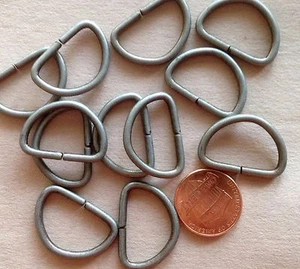 12 anillos en D de metal tono plata mate 13/16" 21 mm medida interior # 7200 - Imagen 1 de 1
