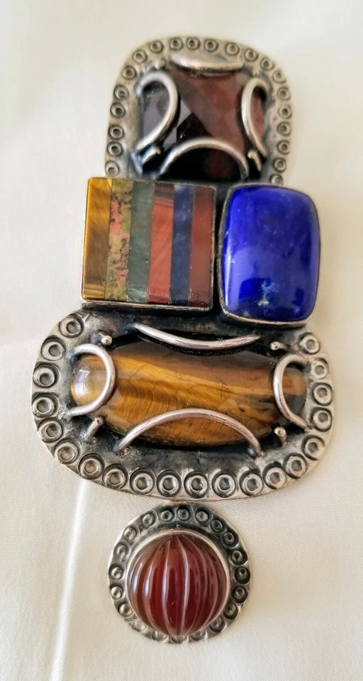 AMY KAHN RUSSELL AKR 手工制作天然宝石胸针吊坠  — 第 1/1 张图片