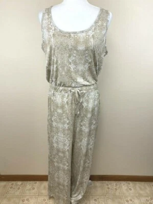 Juicy Couture M Desert Dusk Mono Estampado Piel de Serpiente Blanco Tostado Jersey Foto 1 de 4