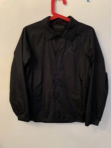 Nike Air Jordan Wings Windbreaker Jacket Youth Large Coaches Black Jumpman - Picture 1 of 11
