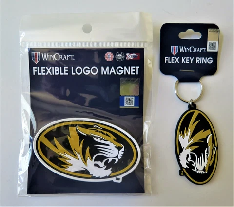 MISSOURI TIGERS, FLEXIBLE MAGNET AND KEY RING FROM WINCRAFT (ONE EACH) Cover