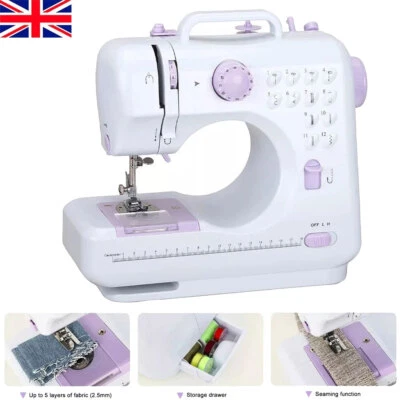 Electric Sewing Machine Portable Mini 12 Stitches Pedal Household for Beginner - Image 1 of 4