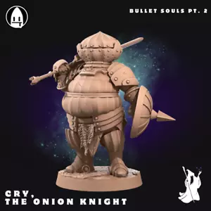 Cry the Onion Knight Bite the Bullet DnD 28 mm 32 mm 35 mm D&D RPG Mini 3D gedruckt - Bild 1 von 8