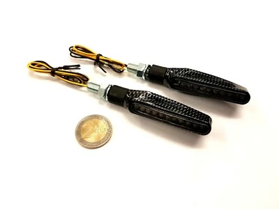 LED MINI Blinker schwarz Carbon, E-geprüft, Top Qualität 1 Paar - Bild 1 von 3
