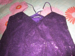 Showpo Sparkly Purple Sequin Slip Mini Lined Dress Size 10 BNWT - Picture 1 of 5