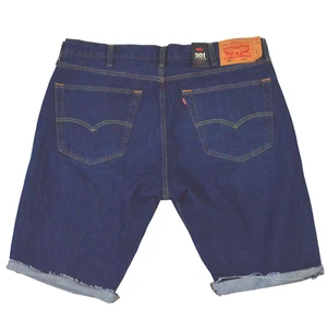 NUOVO pantaloncino uomo Levis 501 denim 93 40 blu orlo sfilacciato elasticizzato 100% cotone - Foto 1 di 7