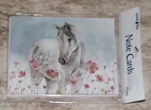 LEANIN TREE "Dapple Gray Horse in Field of Flowers"~Pack of 8 Notecards #35683~ - Picture 1 of 3