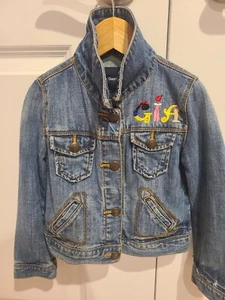 Gia Gap Kids Toddler Girls Denim Jean Jacket Personalized Name Gia Gianna 4 5 XS - Picture 1 of 10