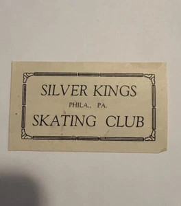 Silver Kings Club Philadelphia Pa Roller Skating Label Rink 1930 50 Original - Picture 1 of 2