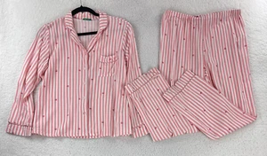 United Colors of Benetton Pink Stripe Pajama Set Womens Top Bottom Size Small - Picture 1 of 23