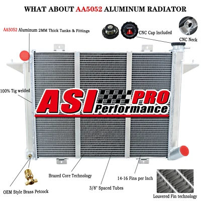 3 Row Radiator Fit 1989~1993 Dodge D250 D350 W250 W350 Cummins 5.9L - Diesel Foto 1 de 4