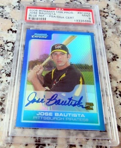 JOSE BAUTISTA 2006 Bowman Chrome AUTO BLUE Refractor SP Rookie Card /150 PSA 9 $ - Picture 1 of 3