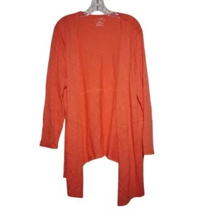 Chico's Womens Cardigan Size 3/XL Hi Lo Open Front Pink Coral Cotton Blend - Picture 1 of 6