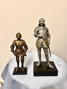 9” Medieval Armor Knight Statue Sallet Helmet Crusader Figure & 7” Gold Crusades - Picture 1 of 16