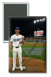 2025 Clayton Kershaw 3000 Strikeout LA Dodgers 2" x 3" Kühlschrankmagnet - Bild 1 von 3