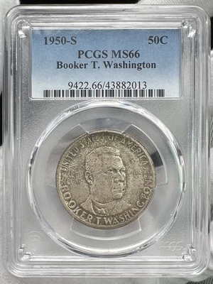 1950-S Booker T. Washington Classic Commemorative .50C Half Dollar PCGS MS66 - Image 1 of 4