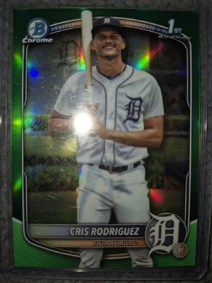2025 Topps Bowman # BCP-250 Chris Rodriguez GREEN RC 81/99 🔥 - Image 1 of 2
