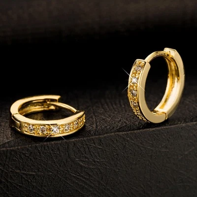 Brilliant Jewelry 14k Gold Filled Womens Topaz Crystal Fashion Hoop Earrings - Image 1 of 2