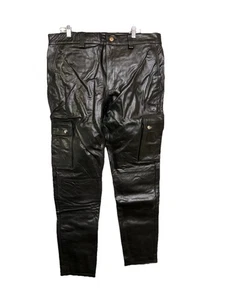 Herren Echt Leder Cargo Hose Jeans Style 6 Taschen Motorradhose Neu 38x34 - Bild 1 von 4