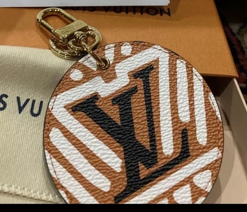 LOUIS VUITTON（LV） Nuovo portachiavi LV Louis Vuitton monogramma artigianale nero bianco borsa rotonda Francia