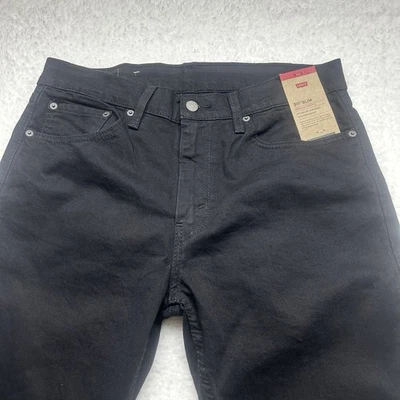 Levi's 511 修身男式牛仔裤 34x30 红色标签高级弹力黑色全新带标签 — 第 1/4 张图片