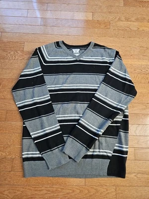 Volcom Corpo Class Understated Stripe V-neck Sweater Long Sleeve Large Mens  - Image 1 of 4