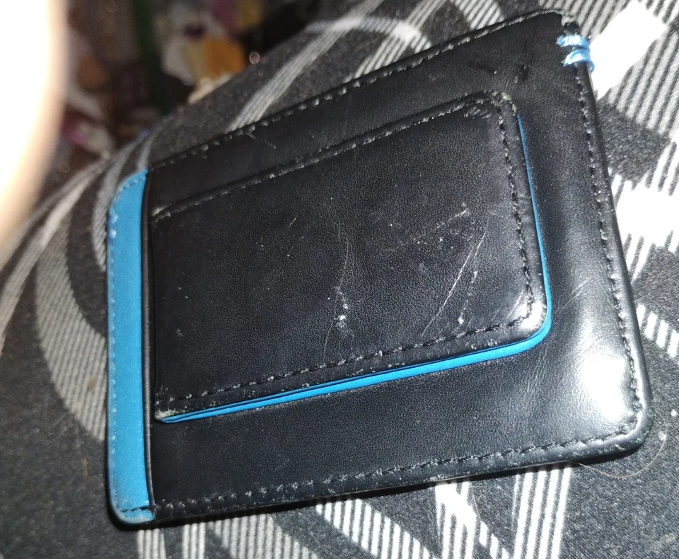 Cartera y clip para billetes Lodis negro y azul Foto 1 de 2