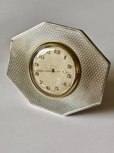 Art Deco HM Silver Swiss Made 8 Day Bedside Clock London 1929 BMC Ltd *WORKING* - Picture 1 of 13