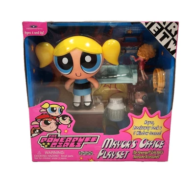 Powerpuff Girls Mayor's Office Playset NEW RARE VINTAGE Bubbles Figure 2000 Toy - Image 1 of 4
