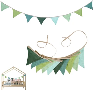 Wimpelkette Kinderzimmer,Wimpelgirlande Outdoor Wetterfest,Wimpelkette Stoff Mus - Bild 1 von 7