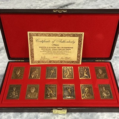 Colección Topps Gallery of Champions 1986 bronce Gooden Rose Mattingly certificado de autenticidad Foto 1 de 4