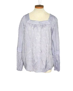 LC LAUREN CONRAD Viskose Mischung Langarm Damen Square Neck Tunika Bluse Gr. M Neu mit Etikett - Bild 1 von 9