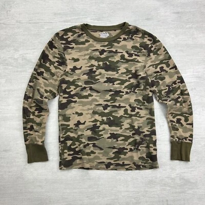 Vintage Y2K Joe Boxer Woodland Camo Thermal Long Sleeve Shirt Size Large Tan - Image 1 of 4
