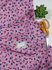 Pink Blue Ditsy Floral Viscose Fabric Dress Skirt Blouse Sewing Crafts Material