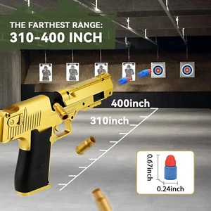 Toy Gun/Pistol with Soft Bullets with 32Pcs Jump Ejecting Mag, 40 Pcs EVA Darts - Picture 1 of 8