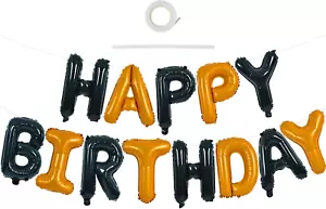 Happy Birthday Balloons Banner 16 Inch Mylar Foil Letters Birthday Sign Banner - Picture 1 of 12