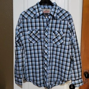 Mens large wrangler snap button down - Picture 1 of 6