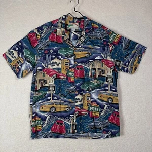 Camicia Vintage Paradise Found Corvette Hawaiian Rayon Camp Cars Retrò Uomo Taglia L - Foto 1 di 9