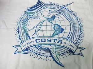New Authentic Costa Short Sleeve T-Shirt World Sailfish White Medium - Picture 1 of 1