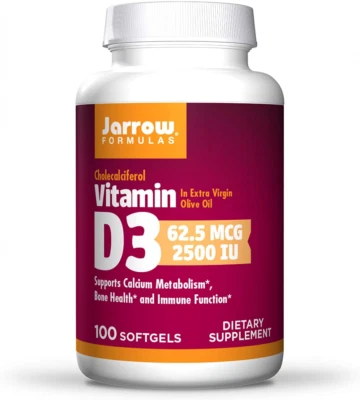 Jarrow Formulas Vitamin D3, 2500 IU, 100 Softgels, 1 Units  - Image 1 of 4