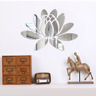 3D Lotus Acryl Wandaufkleber Spiegel Aufkleber für Wohnkultur (Silber)