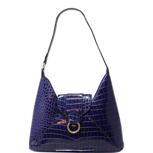 Klassische Damenhandtasche Mokassin Kroko schmal Hobo-Stil Clutch J2103 - Bild 1 von 13