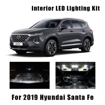11pcs White Car LED Interior Map Dome Trunk Light Kit For 2019 Hyundai Santa Fe  - Image 1 of 4