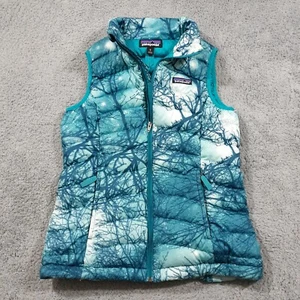 Patagonia Duckdown Puffer Vest Full Zip Green Kids Girls Size Medium 10 - Picture 1 of 11
