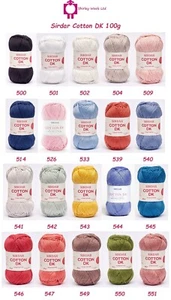 Sirdar Cotton DK 100g - RRP £7.20 - Our Price from £3.50 - with FREE BOOK OFFER - Picture 1 of 23