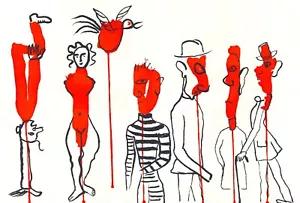 Original 1966 Lithograph "Les Gueules Dégoulinantes I" by Alexander Calder - Picture 1 of 1